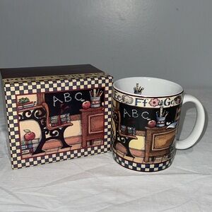 Vintage Teacher’s All Checked Out Coffee Mug Susan Winget #12 Lang & Wise NEW